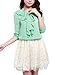 Ladies Three Quaters Sleeve Draped Flounce Detail Top Green L