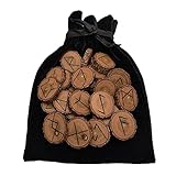 Wooden Runes Set Sassafras with Carved Elder