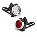 Ascher USB Rechargeable Bike Light Set,Super Bright Front Headlight and Rear LED Bicycle Light,650mah Lithium Battery,4 Light Mode Options(2 USB cables and 4 Strap Included) primary