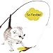 Bascolor Retractable Cat Toys Interactive Feather Teaser Wand Toy with 7 Refills Feathers Birds Worms Catcher for Cats Kitten