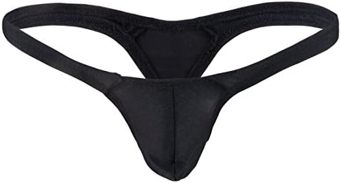 FFESHOW Men's Smooth Bikini Thongs G String Bulge Pouch Underwear Swimwear