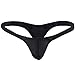 FFESHOW Men's Smooth Bikini Pouch Underwear G String Thongs (Black)
