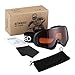 Enkeeo Motorcycle Goggles Anti-Scratch Cycling Googles Dust Proof Bendable Eyewear with Padded Soft Foam, Adjustable Strap for Adults' Cycling Skiing Climbing Shooting (Orange Lens)