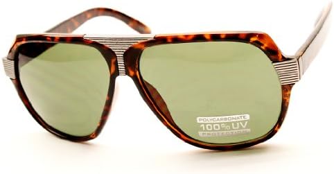 A145 Turbo Aviator Pilot Vintage Retro Fashion Sunglasses Unisex (tortoise/silver, gradient)