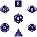 Polyhedral 7-Die Opaque Dice Set - Purple with White