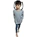 Jastore Kids Girls Clothing Set Long Sleeve T-Shirt +Pants Outfit (4T) Grey