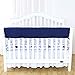 TILLYOU 1-Pack Padded Baby Crib Rail Cover Protector Safe Teething Guard Wrap for Long Front Crib Rails(Measuring Up to 18