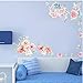 IARTTOP Peony Flowers Wall Decal, Floral Vinyl Wall Sticker,Blooming Roses Wall Decor, Colorful Girls Love Decal, Nursery Wall Art,Wedding Praty Decoration
