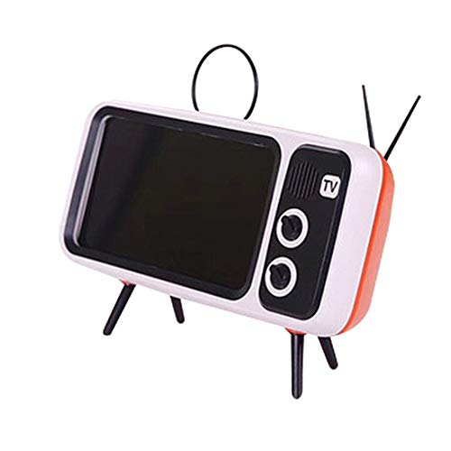 Goshfun PTH800 Retro TV Shape Mobile Phone Holder, Table Cell Phone Accessories, Desktop Mobile Phone Stand for Phones with 4.7-5.5 Inch Screen, Orange