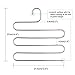 Eityilla S Type Clothes Hanger Stainless Steel Space Saving Hangers 5 Layers Closet Storage Organizer for Jeans Trousers Tie Belt Scarf (4-Pieces)