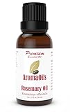 Rosemary Essential Oil by AromaOils - 1 oz (30 ml) - Best Used Now for Aromatherapy, Pain Relief, Stress Management, DIY Skincare and Hair Growth - 100% Pure Therapeutic Grade