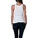 Sofra Women's Tank Top Cotton Ribbed White Medium