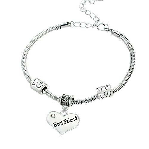 “Best Friend” Charm Bracelets | Adorable Best Friend Heart Bracelet |Best Friend Jewelry Gift