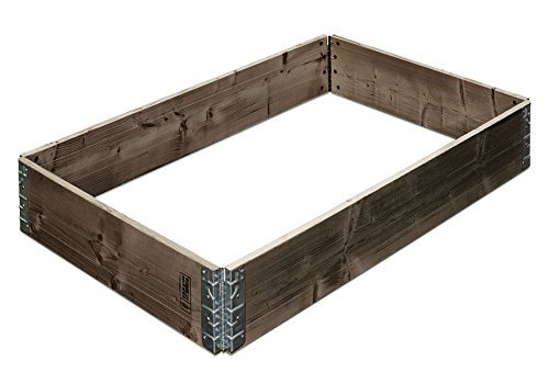 Gartenfreude 120 x 80 x 19.5 cm Extendable Spruce Wood Raised Plant Bed – Glazed Grey