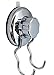 SUPER DUTY Twist-to-Lock Suction Cup Robe & Towel Hook - For Bathroom, Kitchen, Pool - Stainless & Chrome