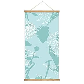 Hanging Poster Wooden Framed Beautiful Leaves Theme Home Wall Canvas Prints Ready to Hang - 18"x36"