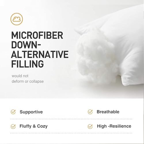 Dreamliner Algo 50x50cm Cushion Filler/Pillow Insert, Down Alternative Filling, Pure Natural Cotton Fabric, Breathable & Soft Comfort, Perfect Back Support, Washable and Easy Care