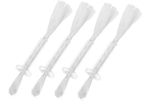Healifty 4Pcs Cotton Oil Lamp Wicks with Glass Tube, 1Cm Head 3Mm Inner Diameter, Replacement for Kerosene
