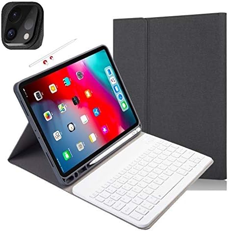 New iPad Pro 12.9 Keyboard Case 2020 (4nd Gen), [Support Apple Pencil Charging] Built-in Pencil Holder,PU Leather Soft TPU Back Cover Removable Wireless Keyboard (iPad Pro 12.9（2020）, Black)