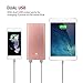 Keluoer 10000mah Universal Ultra Compact Portable Battery External Battery Pack Portable Charger Power Bank for Iphone Ipad and Android Smart Device (Rose Gold)