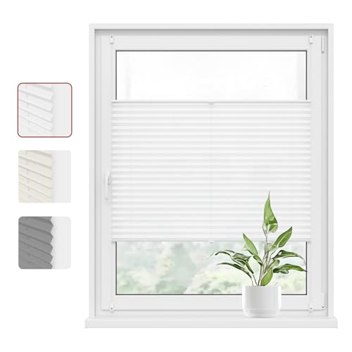Woltu # 325 Pleated Klemmfix without Drilling, Blinds, Folding Roller Blind, Easyfix, Clamped, Roller Blind, Opaque Privacy Screen for Windows