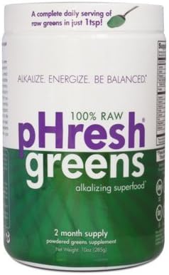 pHresh Greens Raw Alkalizing Superfood, 2 Month Supply, 10 Ounce by pHresh Products