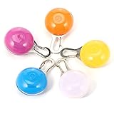 [5 Pack Bundle] Dog Collar Safety Light, Aigou® LED Clip-On Pet Safety Light Blinker Flashing Collar Keychain for Dog (Orange + White + Hot Pink + Blue + Yellow)