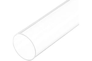 Rebower 18" Clear Plastic Rigid Pipe 51mm ID x 55mm OD (2" ID x 2.2" OD) Acrylic Round Polycarbonate Tubing, [for Plumbing, Hydraulics, Aquarium]