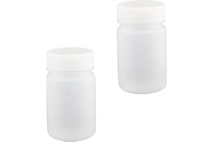 Bettomshin 2Pcs 50ml PE Plastic(Food Grade) Bottles, Wide Mouth Lab Reagent Bottle Liquid/Solid Sample Seal Sample Storage Container with Graduated Scale