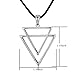 Men's Sterling Silver Cool Double Triangle Cords Simple Minimalism Arrow Pendant Necklace 24
