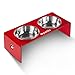 Petlo Raised Pet Feeder Bowls - Elevated Red Acrylic Feeding Stand with Two Stainless Steel Food and Water Bowls for Dogs and Cats