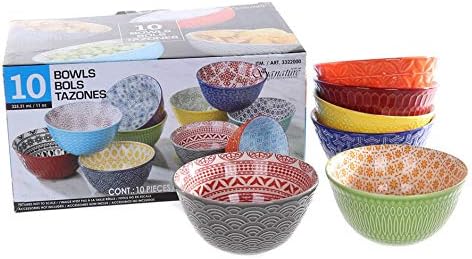 Amazon Signature Housewares お茶碗 ボウル 10個セット 325ml 直径12cm Stoneware Bowls 和風 ライスボウル コストコ Costco 飯碗 通販
