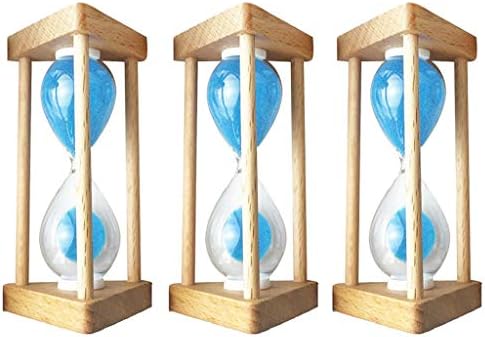 Nr 3x 30秒 10分 ブルー 90秒木製砂時計砂時計砂時計時計 30秒 10分 3分 お洒落
