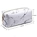 Whaline 2 Pieces Marble Cosmetic Makeup Bag Brush Holder Travel Storage Case Portable Toiletry Pouch Coin Purse with Gold Zipper for Women and Girl