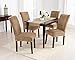 Great Bay Home Velvet Plush Dining Chair Slipcovers. Washable Chair Covers. Summerhill Collection (Set of 4, Taupe)