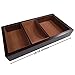 Profile Gifts Woltar Wooden Valet Tray with 3 Compartment Leatherette Organizer Box for Wallets, Coins, Keys, and Jewelry