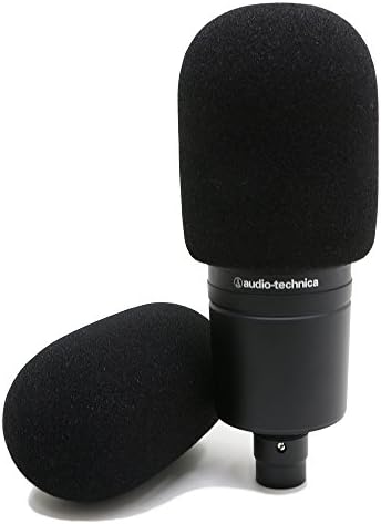 YOUSHARES Foam Mic Windscreen - Large Size Microphone Cover for Audio Technica AT2020 and Other Large Microphones, As a Pop Filter (2 Pack)