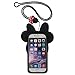 for iPhone 7 Plus/iPhone 8 Plus Case with Removable Neck Strap Disney Minnie Mouse Polka Dot Bow Soft Silicone Material Lovely Cute 3D Cartoon Design for Teen Girls Kids Women