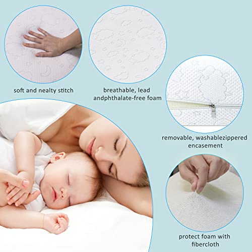 Crib Mattress, Premium Zero Pressure Foam Baby Mattress, NUKLOR Double