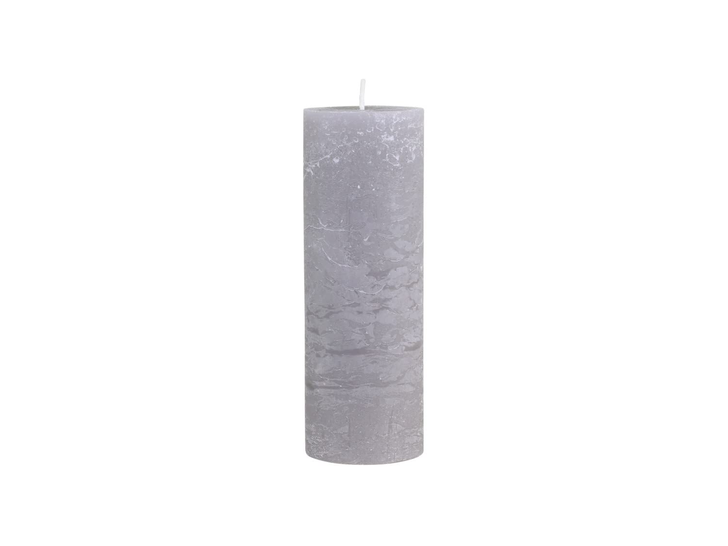 Chic Antique Macon Rustic Pillar Candle Antique Altar Candle 100% Paraffin Long Burning Time (French Grey, 20 x 7 cm)