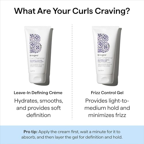 Briogeo Curl Charisma Rice Amino + Avocado Leave-In Defining Crème, Anti Frizz Hair Styling Moisturizer, Leave In Cream for Wavy, Curly, Coily Hair, Boosts Hydration, Vegan, Cruelty-Free