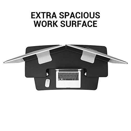 FLEXISPOT Height Adjustable Standing Desk Converter - 42 inch Stand Up Desk Riser, Black Home Office Desk for Dual… - Image 3