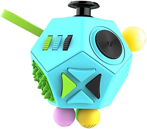 Dohomai 12 Sides Fidget Cube for Children and Adults Relieves Stress Anxiety and Attention Toy at your finger tips (blue)