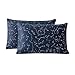 SUSYBAO 100% Cotton Pillowcases Queen Size Set of 2 Navy Blue Constellation Print Bed Pillow Covers Envelope Closure End Pillow Encasement Home Decor Soft Durable Comfortable, 20 in x 26 in