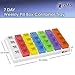 GMS 7 Day Pill Organizer Tray - Large with Removable Daily Pill Boxes with 4 Compartments Each for Storing and Organizing Prescriptions and Other Meds - Rainbow