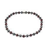 Fashion Magnetic Hematite Therapy Necklace for Men and Women, Black Red Bead Healing Necklace Gifts for Wedding Birthday Christmas Parents Back to School