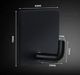 IZRA Self Adhesive Hooks 12 Pack Black Stainless Steel Waterproof Rustproof view 2