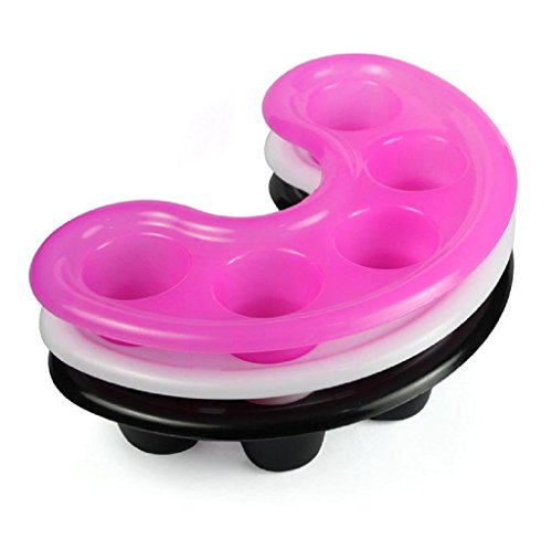 Generic 3 Pcs Nail Art Bubble Bath Spa Bowl Nail Hand Soak Tray Acrylic Gel Nails Soaking Trays White & Black & Pink Colour