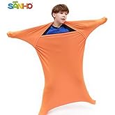 SANHO Premium Sensory Sock,Updated Version, Medium, 50" L x 24" W, Good for height:46"- 54" Orange