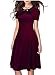 SYLVIEY Women's Scoop Neck Elegant Bow Vintage 1940's Casual Evening Dress M Wine Red